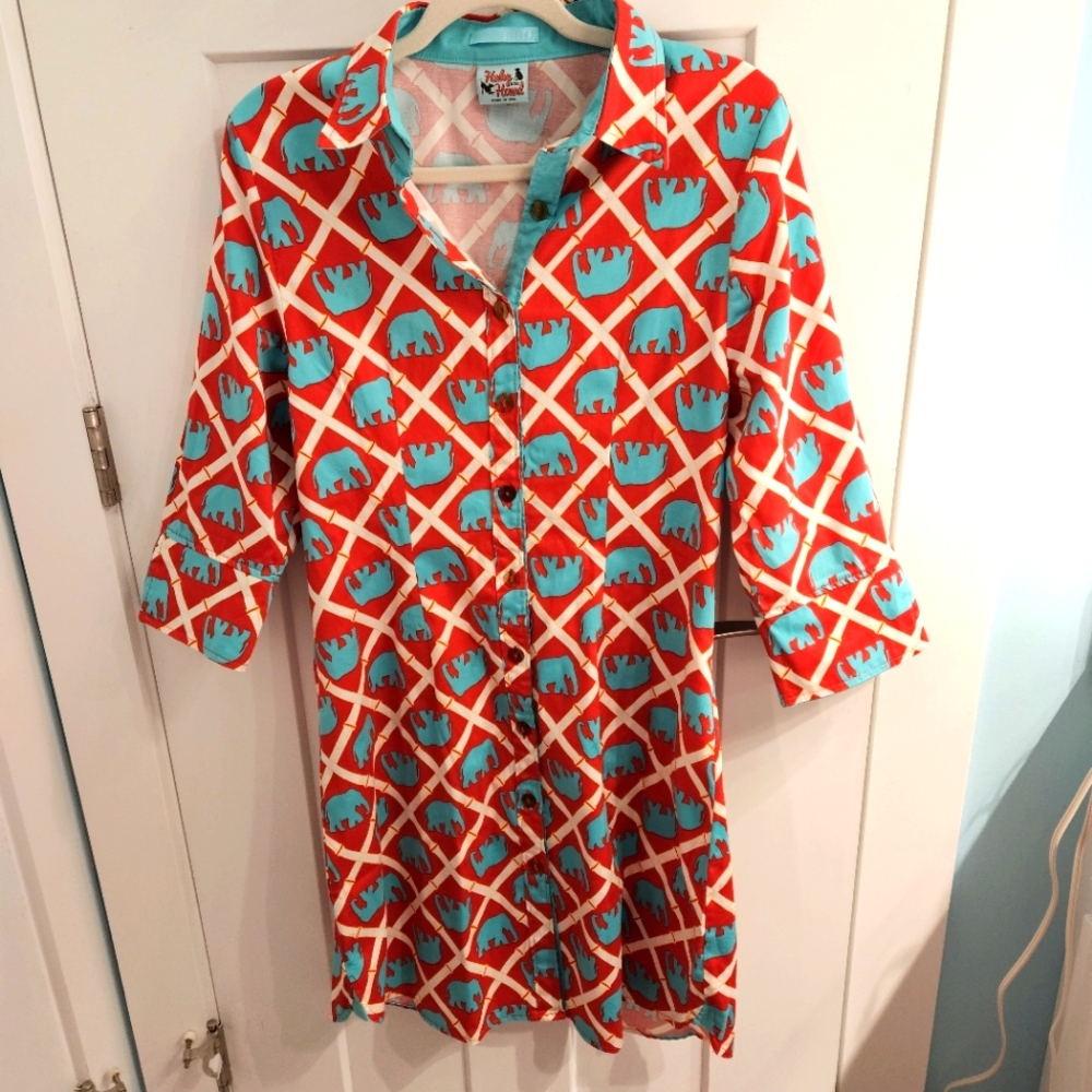 Haley and the Hound Madeline Dress - Elephant Print